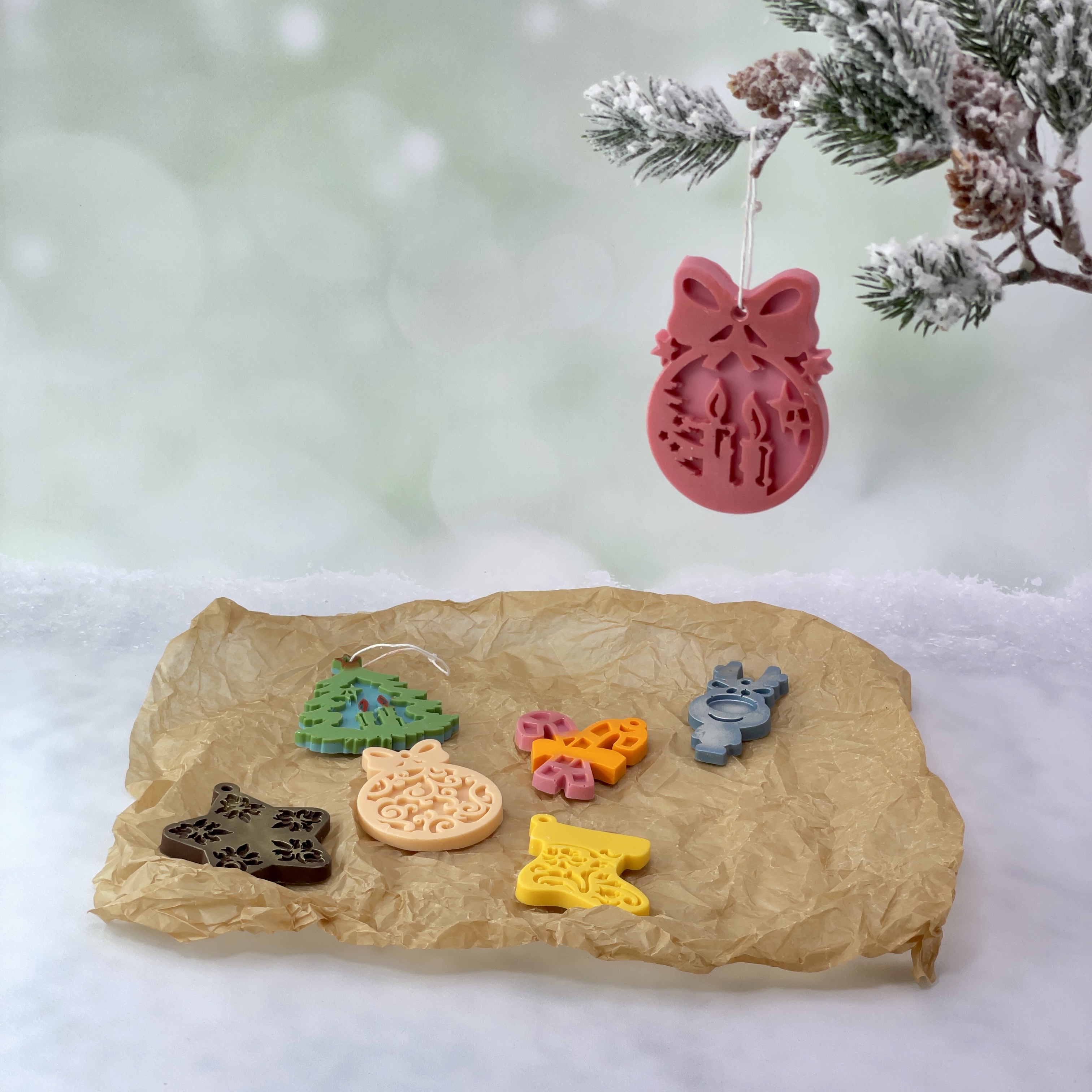 Ёлочные игрушки из шоколада (10 шт) - 