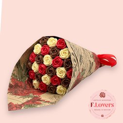 Букет из 27 шоколадных роз "Приятный вечер"