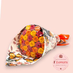 Букет из 27 шоколадных роз "Ароматная осень"