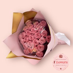 Букет из 25 розовых шоколадных роз