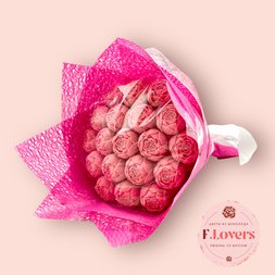Букет из 19 розовых шоколадных пионов